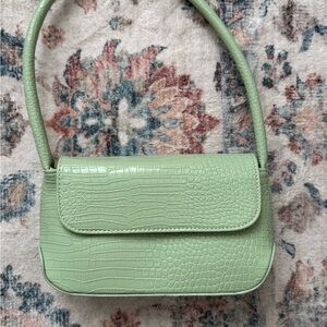 Green Crocodile-Embossed Women's Bag